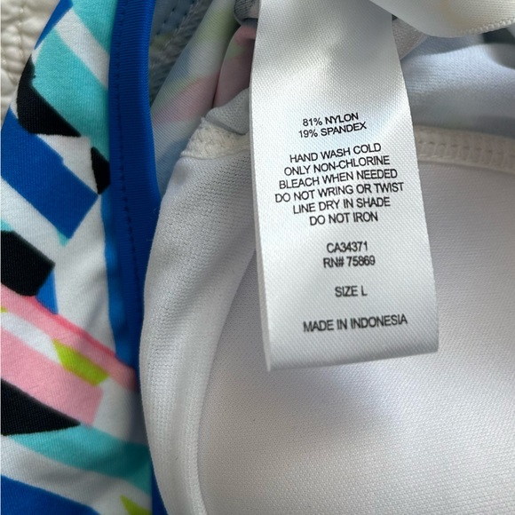 NWT Women’s Blue Printed Go Gossip Swim Tankini Top - Sz L - Picture 7 of 16